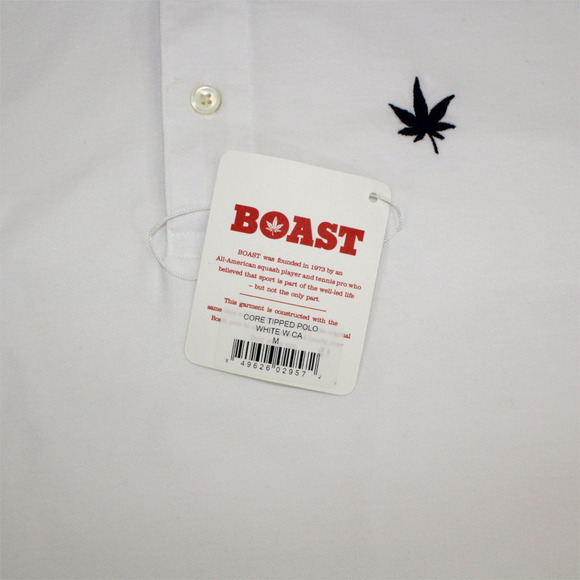 BOAST (M) Tipped Pique Polo White-Navy-Carolina Blue Cotton~Spandex Tennis - Picture 10 of 11